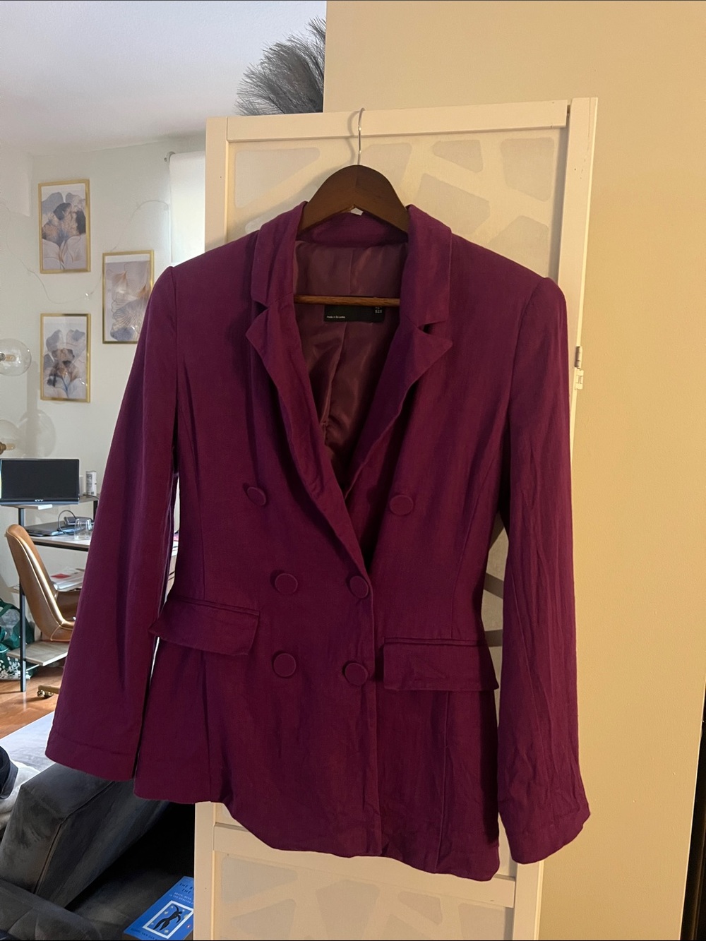 ASOS Grape Double Breasted Blazer